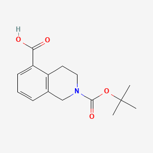 2-(tert-Butoxycarbonyl)-1,2,3,4-tetrahydroisoquinoline-5-carboxylic acid chemical structure (CAS 872001-50-8)