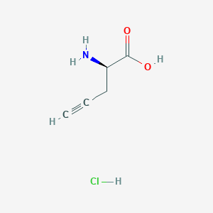 (R)-2-Aminopent-4-ynoic acid hydrochloride chemical structure (CAS 87205-47-8)
