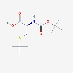 (S)-2-((tert-Butoxycarbonyl)amino)-3-(tert-butylthio)propanoic acid chemical structure (CAS 872211-02-4)