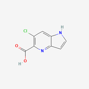 6-Chloro-1H-pyrrolo[3,2-b]pyridine-5-carboxylic acid chemical structure (CAS 872355-70-9)