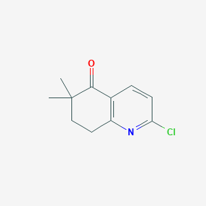 2-Chloro-6,6-dimethyl-7,8-dihydroquinolin-5(6H)-one chemical structure (CAS 872423-53-5)