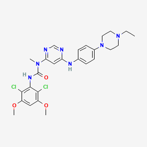 3-(2,6-Dichloro-3,5-dimethoxyphenyl)-1-(6-((4-(4-ethylpiperazin-1-yl)phenyl)amino)pyrimidin-4-yl)-1-methylurea chemical structure (CAS 872511-34-7)