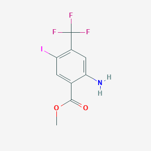 Methyl 2-amino-5-iodo-4-(trifluoromethyl)benzoate chemical structure (CAS 872624-52-7)