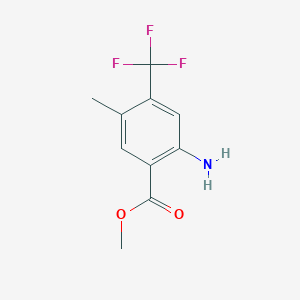 Methyl 2-amino-5-methyl-4-(trifluoromethyl)benzoate chemical structure (CAS 872624-53-8)