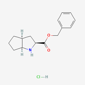 (2S,3aS,6aS)-Benzyl octahydrocyclopenta[b]pyrrole-2-carboxylate hydrochloride chemical structure (CAS 87269-87-2)