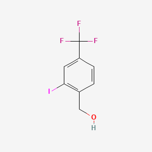 (2-Iodo-4-(trifluoromethyl)phenyl)methanol chemical structure (CAS 873005-49-3)