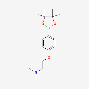 N,N-Dimethyl-2-(4-(4,4,5,5-tetramethyl-1,3,2-dioxaborolan-2-yl)phenoxy)ethanamine chemical structure (CAS 873078-93-4)