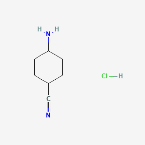 trans-4-Aminocyclohexanecarbonitrile hydrochloride chemical structure (CAS 873537-33-8)
