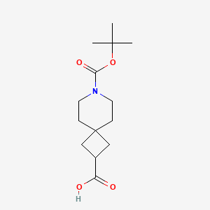 7-(tert-Butoxycarbonyl)-7-azaspiro[3.5]nonane-2-carboxylic acid chemical structure (CAS 873924-12-0)