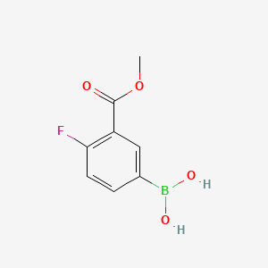 4-Fluoro-3-methoxycarbonylphenylboronic acid chemical structure (CAS 874219-35-9)