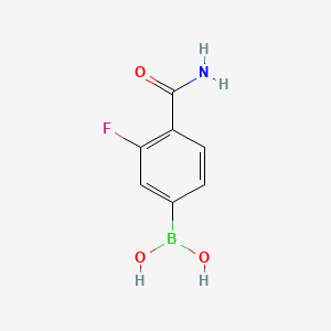 (4-Carbamoyl-3-fluorophenyl)boronic acid chemical structure (CAS 874288-39-8)