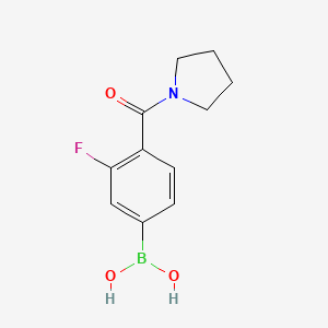 (3-Fluoro-4-(pyrrolidine-1-carbonyl)phenyl)boronic acid chemical structure (CAS 874289-09-5)