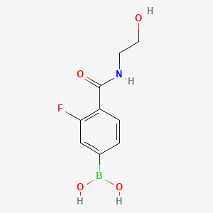 (3-Fluoro-4-((2-hydroxyethyl)carbamoyl)phenyl)boronic acid chemical structure (CAS 874289-21-1)