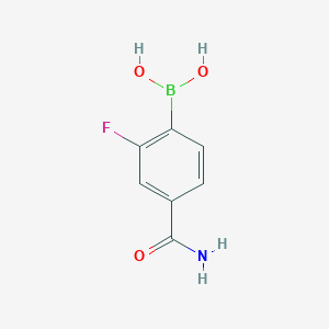 (4-Carbamoyl-2-fluorophenyl)boronic acid chemical structure (CAS 874289-22-2)