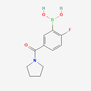 (2-Fluoro-5-(pyrrolidine-1-carbonyl)phenyl)boronic acid chemical structure (CAS 874289-42-6)