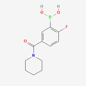 (2-Fluoro-5-(piperidine-1-carbonyl)phenyl)boronic acid chemical structure (CAS 874289-43-7)