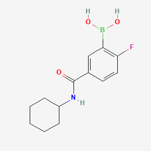 (5-(Cyclohexylcarbamoyl)-2-fluorophenyl)boronic acid chemical structure (CAS 874289-44-8)