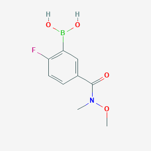N-Methoxy-N-methyl 3-borono-4-fluorobenzamide chemical structure (CAS 874289-59-5)