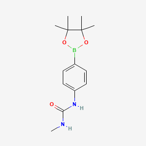 1-Methyl-3-(4-(4,4,5,5-tetramethyl-1,3,2-dioxaborolan-2-yl)phenyl)urea chemical structure (CAS 874290-99-0)