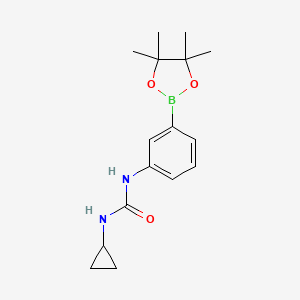 1-Cyclopropyl-3-(3-(4,4,5,5-tetramethyl-1,3,2-dioxaborolan-2-yl)phenyl)urea chemical structure (CAS 874299-10-2)