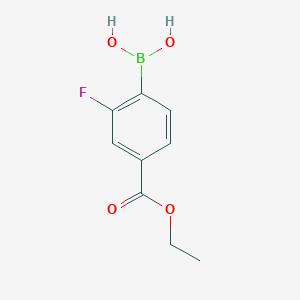 2-Fluoro-4-ethoxycarbonylphenylboronic acid chemical structure (CAS 874459-62-8)