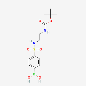 (4-(N-(2-((tert-Butoxycarbonyl)amino)ethyl)sulfamoyl)phenyl)boronic acid chemical structure (CAS 874459-63-9)