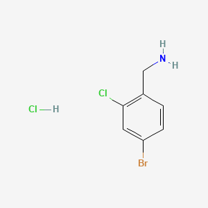 (4-Bromo-2-chlorophenyl)methanamine hydrochloride chemical structure (CAS 874482-96-9)