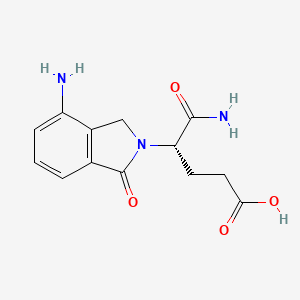 (S)-5-Amino-4-(4-amino-1-oxoisoindolin-2-yl)-5-oxopentanoic acid chemical structure (CAS 874760-72-2)