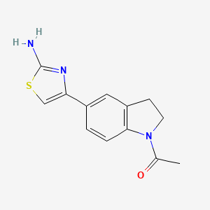 1-(5-(2-Aminothiazol-4-yl)indolin-1-yl)ethan-1-one chemical structure (CAS 874787-47-0)