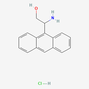 2-Amino-2-(anthracen-9-yl)ethan-1-ol hydrochloride chemical structure (CAS 874912-76-2)