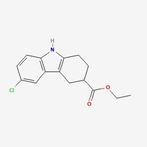 Ethyl 6-chloro-2,3,4,9-tetrahydro-1H-carbazole-3-carboxylate chemical structure (CAS 874968-47-5)