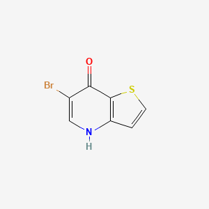 6-Bromothieno[3,2-b]pyridin-7-ol chemical structure (CAS 875340-62-8)