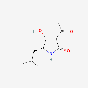 (R)-4-Acetyl-5-hydroxy-2-isobutyl-1,2-dihydro-3H-pyrrol-3-one chemical structure (CAS 875455-92-8)