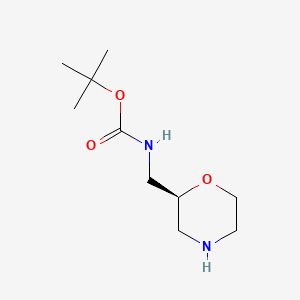 tert-Butyl N-[(2S)-morpholin-2-ylmethyl]carbamate chemical structure (CAS 875551-59-0)