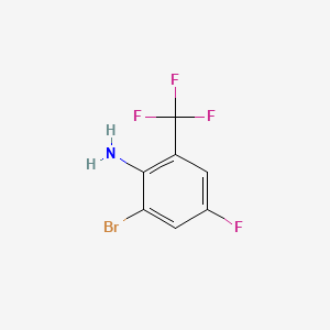 2-Bromo-4-fluoro-6-(trifluoromethyl)aniline chemical structure (CAS 875664-27-0)
