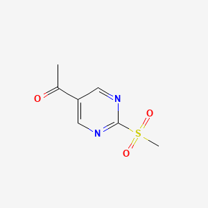 1-(2-(Methylsulfonyl)pyrimidin-5-yl)ethanone chemical structure (CAS 87573-83-9)
