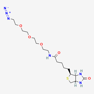 N-(2-(2-(2-(2-Azidoethoxy)ethoxy)ethoxy)ethyl)-5-((3aS,4S,6aR)-2-oxohexahydro-1H-thieno[3,4-d]imidazol-4-yl)pentanamide chemical structure (CAS 875770-34-6)