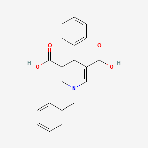 1-Benzyl-4-phenyl-1,4-dihydropyridine-3,5-dicarboxylic acid chemical structure (CAS 875779-49-0)