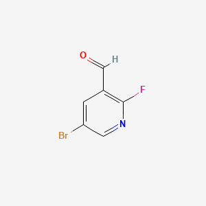 5-Bromo-2-fluoronicotinaldehyde chemical structure (CAS 875781-15-0)