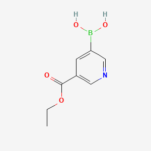 (5-(Ethoxycarbonyl)pyridin-3-yl)boronic acid chemical structure (CAS 875781-62-7)