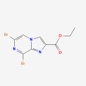 Ethyl 6,8-dibromoimidazo[1,2-a]pyrazine-2-carboxylate chemical structure (CAS 87597-21-5)