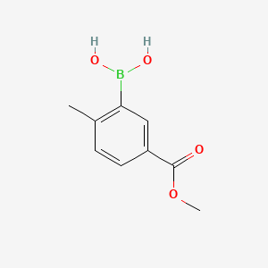 (5-(Methoxycarbonyl)-2-methylphenyl)boronic acid chemical structure (CAS 876189-18-3)