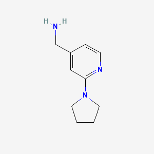 (2-(Pyrrolidin-1-yl)pyridin-4-yl)methanamine chemical structure (CAS 876316-38-0)