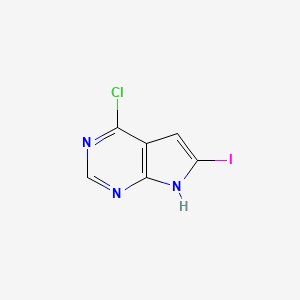 4-Chloro-6-iodo-7H-pyrrolo[2,3-d]pyrimidine chemical structure (CAS 876343-10-1)