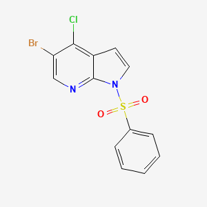 5-Bromo-4-chloro-1-(phenylsulfonyl)-1H-pyrrolo[2,3-b]pyridine chemical structure (CAS 876343-81-6)