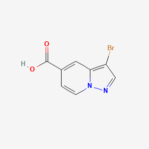 3-Bromopyrazolo[1,5-a]pyridine-5-carboxylic acid chemical structure (CAS 876379-79-2)