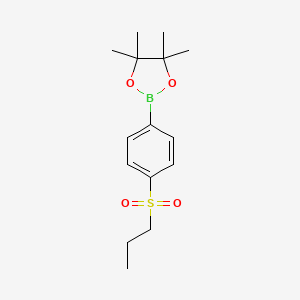 4,4,5,5-Tetramethyl-2-(4-(propylsulfonyl)phenyl)-1,3,2-dioxaborolane chemical structure (CAS 876617-07-1)