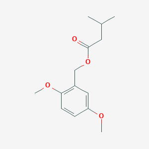 2,5-Dimethoxybenzyl 3-methylbutanoate chemical structure (CAS 876665-00-8)