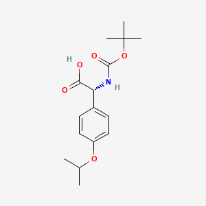 (R)-2-((tert-Butoxycarbonyl)amino)-2-(4-isopropoxyphenyl)acetic acid chemical structure (CAS 876755-79-2)