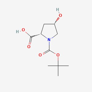 (2S,4S)-1-(tert-Butoxycarbonyl)-4-hydroxypyrrolidine-2-carboxylic acid chemical structure (CAS 87691-27-8)